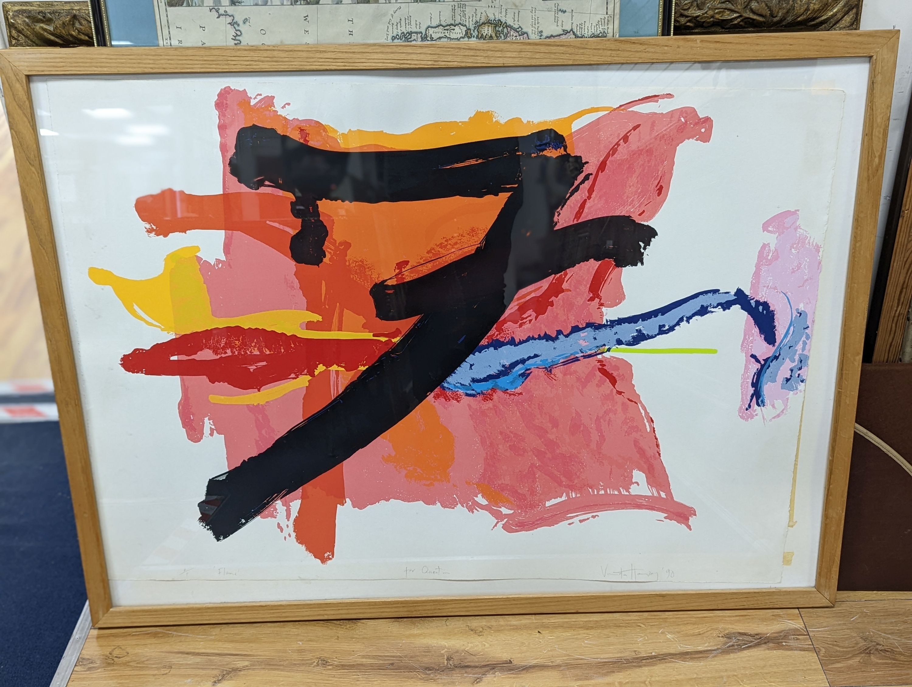 Vanda Harvey (1957-), artist proof print, 'Flame', signed in pencil and dated '90, 75 x 105cm